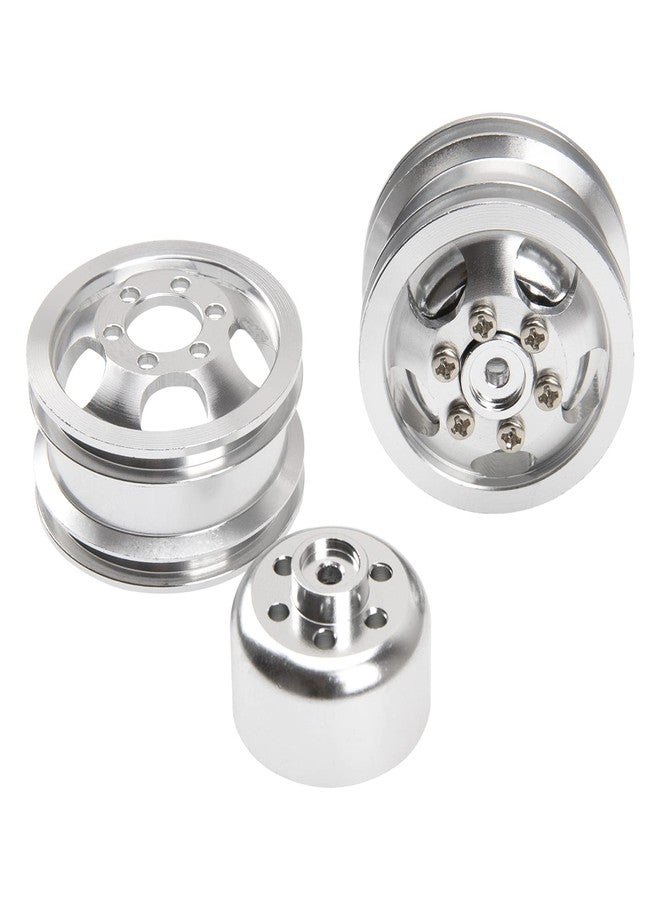 في جو هوبي محور حافة عجلة التحكم عن بعد المعدني من Vgoohobby متوافق مع سيارات التحكم عن بعد WPL B1 B14 B16 B24 B36 C14 C24 C34 B36 بمقياس 1/16 (فضي) - Image 4